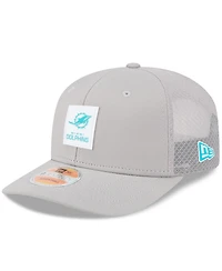 New Era Men's Gray Miami Dolphins 2025 Sideline 9SEVENTY Adjustable Trucker Hat