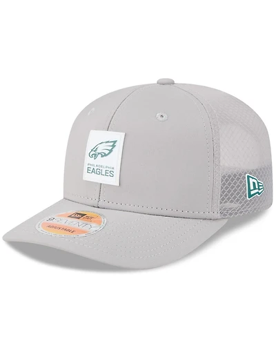 New Era Men's Gray Philadelphia Eagles 2025 Sideline 9SEVENTY Adjustable Trucker Hat