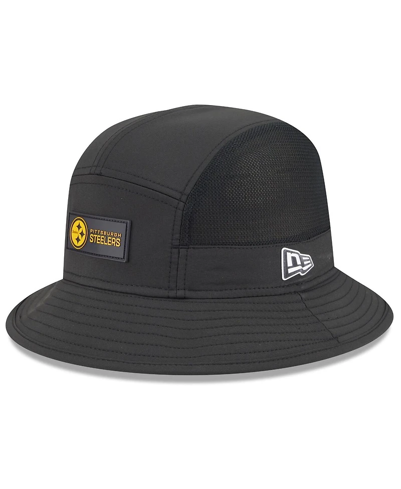 New Era Men's Black Pittsburgh Steelers 2025 Sideline Bucket Hat