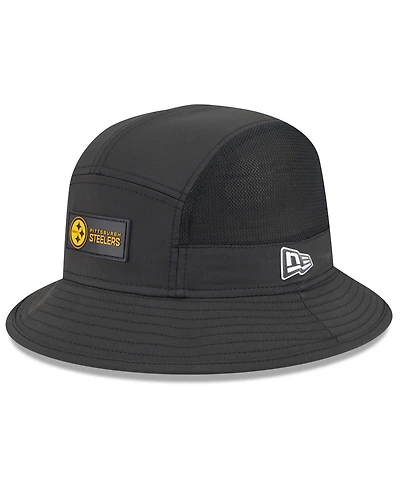 New Era Men's Black Pittsburgh Steelers 2025 Sideline Bucket Hat