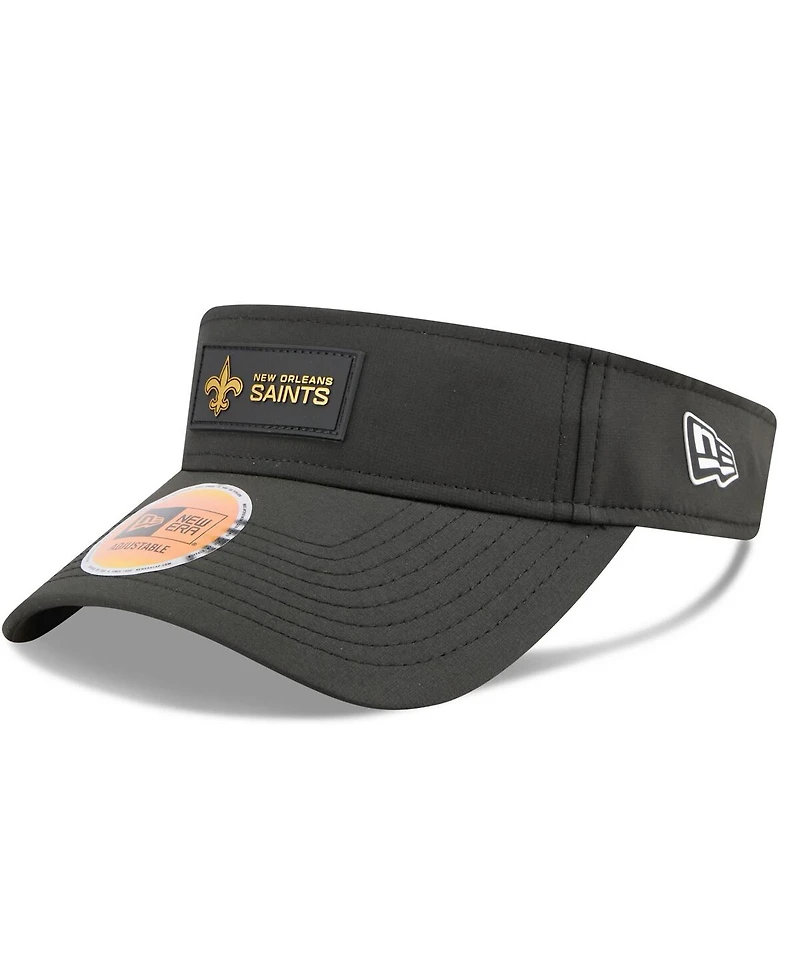 New Era Men's Black New Orleans Saints 2025 Sideline Visor Hat