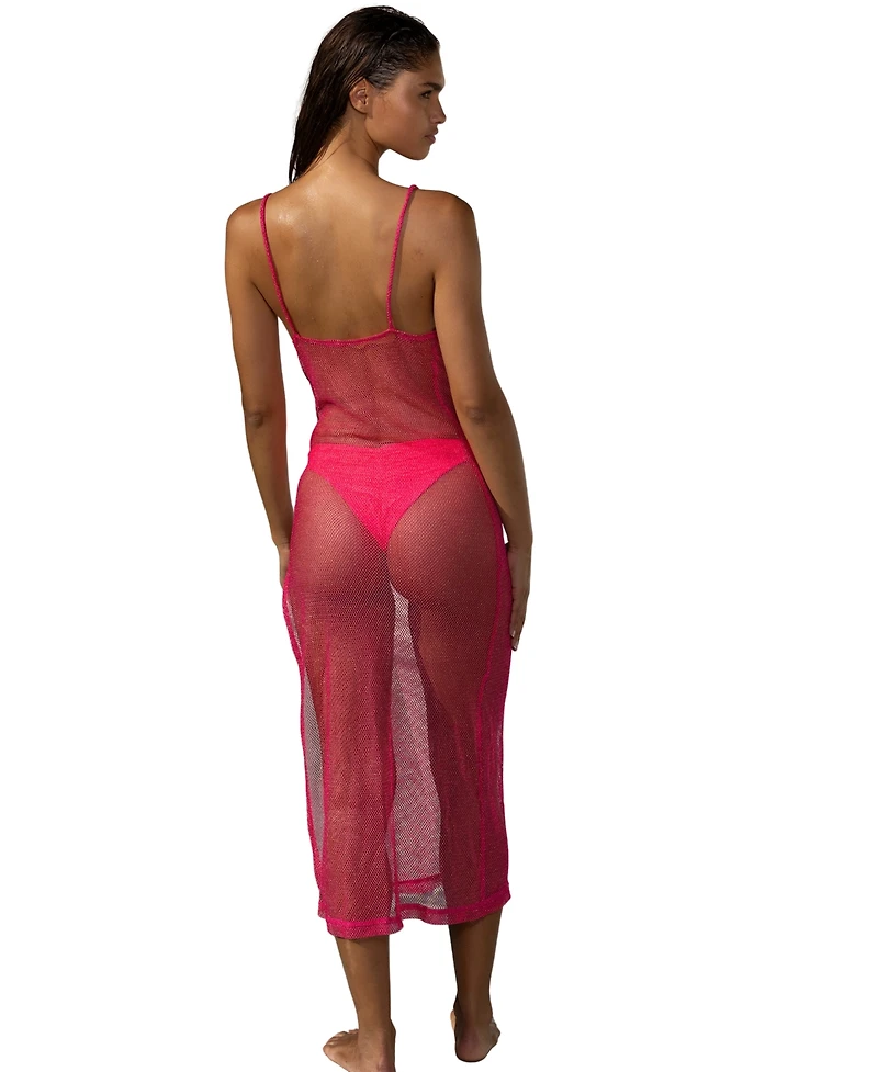 Beach Bunny Swimwear Women's Sheer Mesh Maxi Cover Up Dress