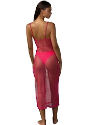 Beach Bunny Swimwear Women's Sheer Mesh Maxi Cover Up Dress