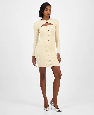 Guess Women's Daphne Detachable Shrug Long Sleeve Dress