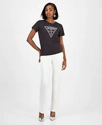 Guess Women's Embellished Triangle Short Sleeve T-Shirt