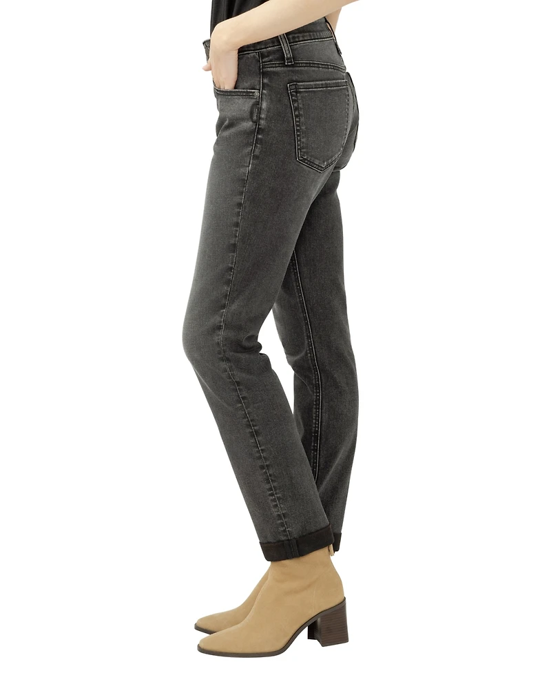 Silver Jeans Co. Women's Boyfriend Mid Rise Slim Leg Luxe Stretch
