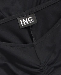 I.n.c. International Concepts Women's Shirred-Front Long-Sleeve Top, Macy's Exclusive