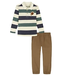 Kids Headquarters Toddler and Little Boys 2T-7 2-Piece Rugby T-Shirt Joggers Set