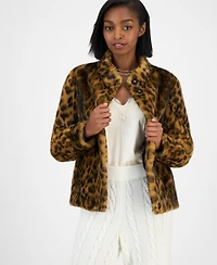 Guess Women's Luna Leopard Faux Fur Jacket