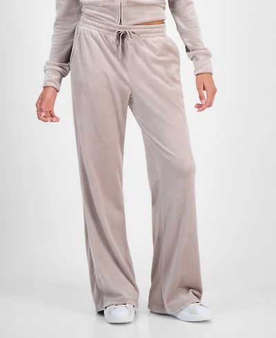 Hippie Rose Juniors' Ribbed Velour Drawstring Pants