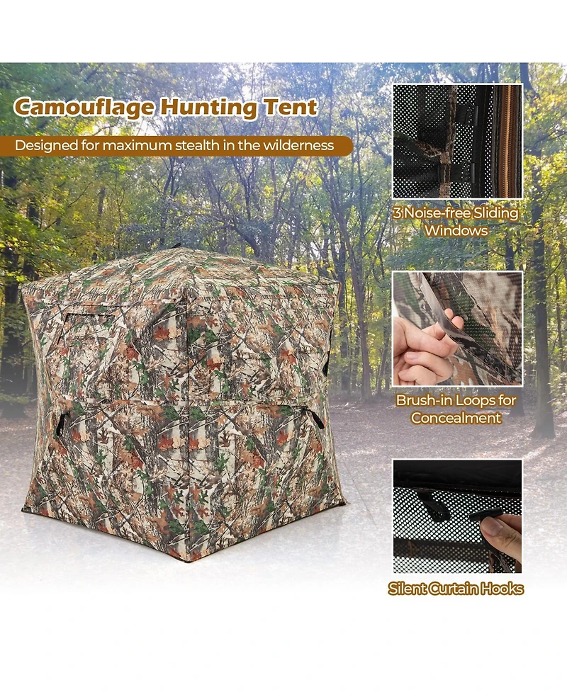 Akiudex 360° one way see through hunting blind ground blind with portable carrying bag