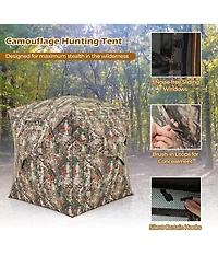 Akiudex 360° one way see through hunting blind ground blind with portable carrying bag