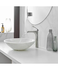 Greenspring Single Hole Handle Bathroom Vessel Sink Faucet With Pop Up Drain Without Overflow Matte Black Chrome