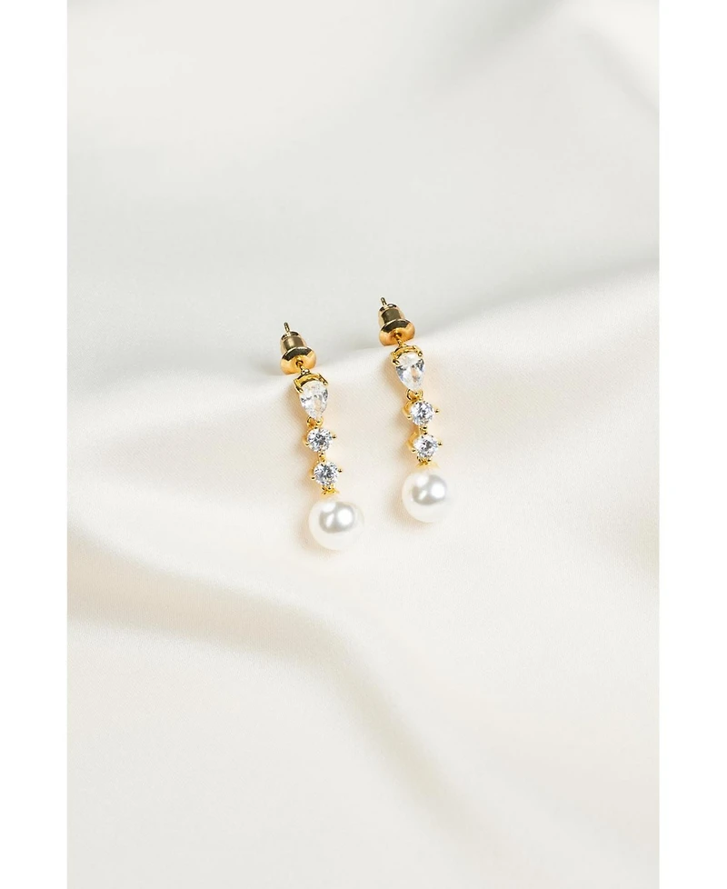 Untamed Petals Serenade Pearl and Crystal Earrings
