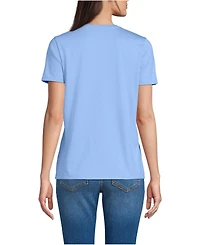 Lands' End Women's Relaxed Supima Cotton Crew Neck T-Shirt