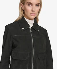 Andrew Marc Women's Lunetta Sueded Leather Trucker Jacket