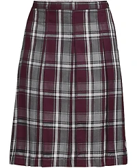 Lands' End Women's Top of the Knee Plaid Box Pleat Skirt