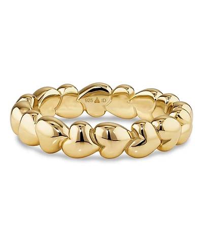 Devata Sweet Heart Eternity Band Ring Gold Plated Sterling Silver,