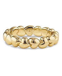 Devata Sweet Heart Eternity Band Ring Gold Plated Sterling Silver,