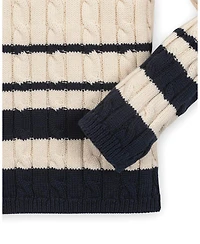 Hope & Henry Girls Organic Roll Neck Cable Sweater