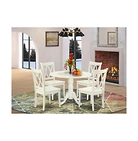 East West Furniture Dining Room Set Linen White