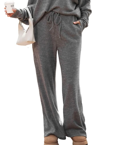 Cupshe Women's Grey Loose Leg Jersey Pants