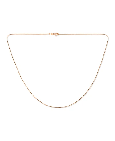 Bling Jewelry Plain Simple 0.8MM Thin Box Chain Necklace Rose Gold Plated Sterling Silver