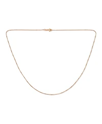 Bling Jewelry Plain Simple 0.8MM Thin Box Chain Necklace Rose Gold Plated Sterling Silver