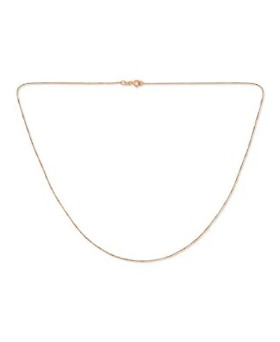Bling Jewelry Plain Simple 0.8MM Thin Box Chain Necklace Rose Gold Plated Sterling Silver