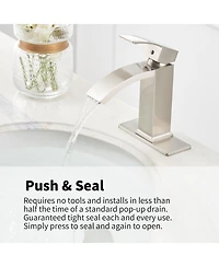 Waterfall Single Hole Handle Bathroom Faucet Brushed Gold