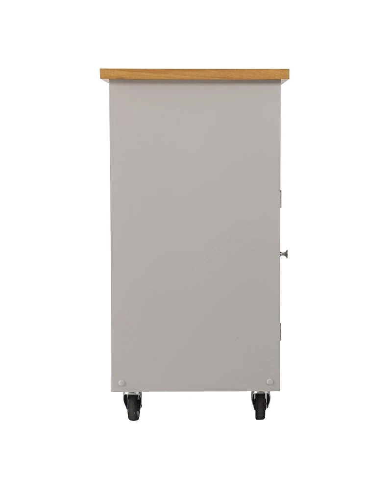Slickblue Rolling Kitchen Island with Storage Space, Towel Rack, and Utility Drawer