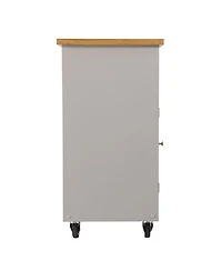 Slickblue Rolling Kitchen Island with Storage Space, Towel Rack, and Utility Drawer