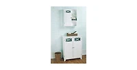 Slickblue 2-Door Bathroom Floor Cabinet with Adjustable Shelf for Customizable Storage