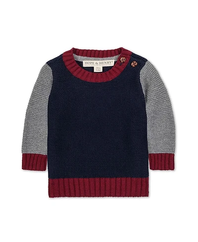 Hope & Henry Baby Boys' Organic Long Sleeve Crewneck Pullover Sweater