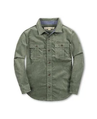 Hope & Henry Little and Big Boys' Organic Long Sleeve Corduroy Flap Pocket Button Down Shirt
