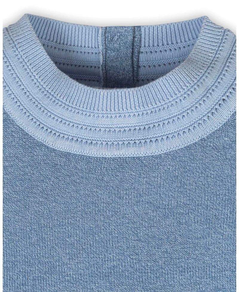 Hope & Henry Toddler Girls' Organic Long Sleeve Empire Sweater Dress with Collar Detail