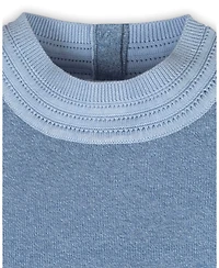 Hope & Henry Toddler Girls' Organic Long Sleeve Empire Sweater Dress with Collar Detail
