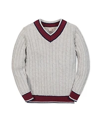 Hope & Henry Boys Organic Long Sleeve V-Neck Cricket Sweater