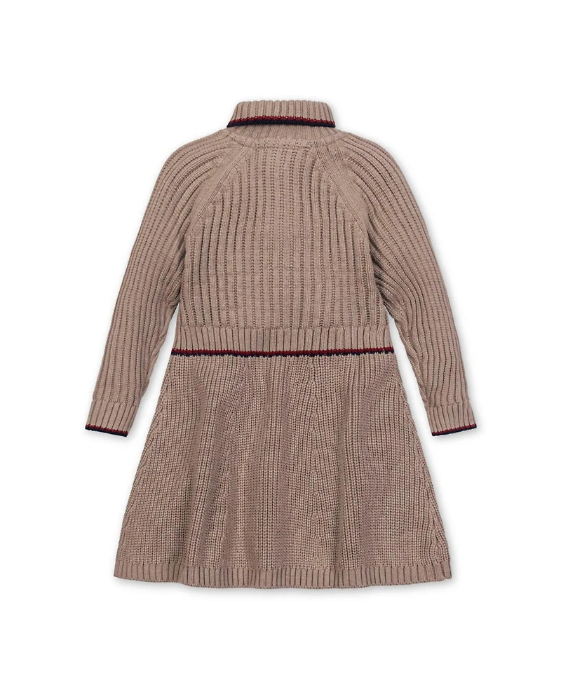 Hope & Henry Toddler Girls Organic Half Zip Raglan Sweater Dress