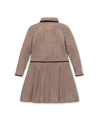 Hope & Henry Toddler Girls Organic Half Zip Raglan Sweater Dress