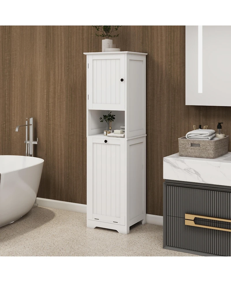 Casainc Tilt-Out Laundry Cabinet with One Compartment and Single Door