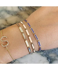 The Lovery Pink Pearl Bar Bracelet 14K Gold
