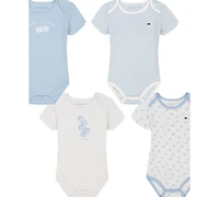 Tommy Hilfiger Baby Boys 4-Pack Short Sleeve Bodysuits
