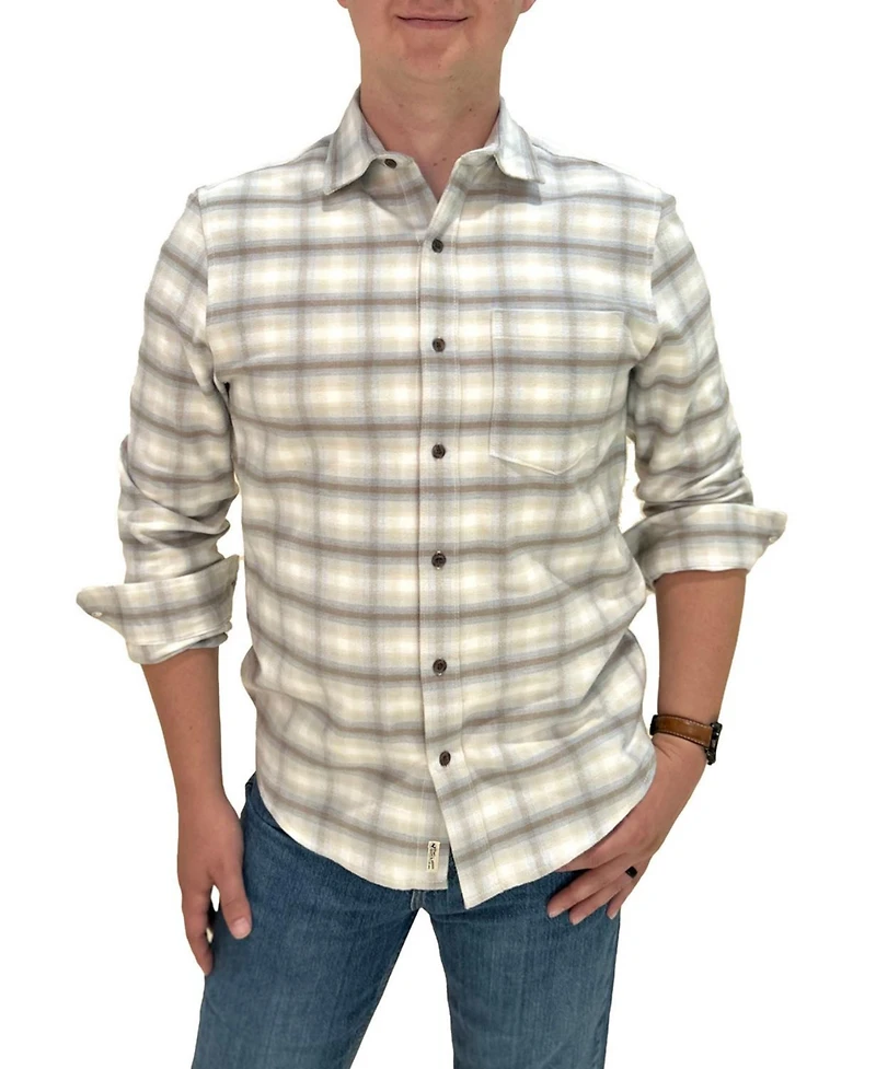 Hope & Henry Men's Brushed Flannel Button Down Shirt