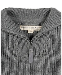 Hope & Henry Little and Big Boys' Organic Rib Knit Half Zip Pullover Sweater