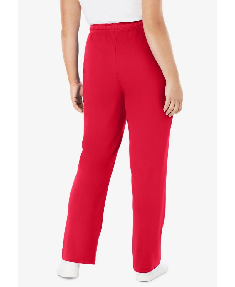 Woman Within Plus Sport Knit Straight Leg Pant
