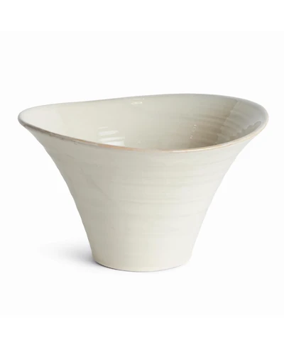 Napa Home & Garden Cotes Pot Large - White Stoneware Planter w/ Drain Hole