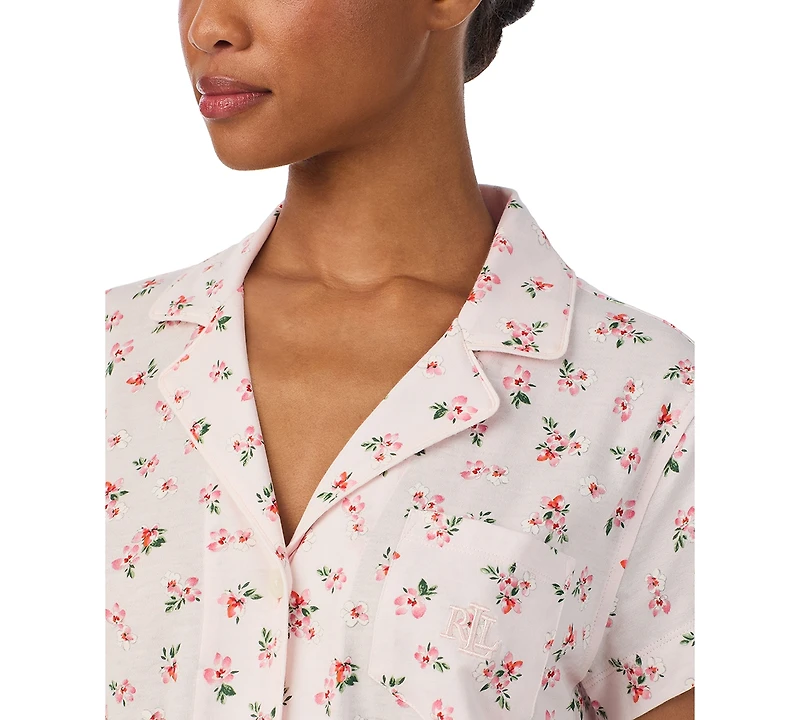 Lauren Ralph Women's Short Sleeve Pajama Set