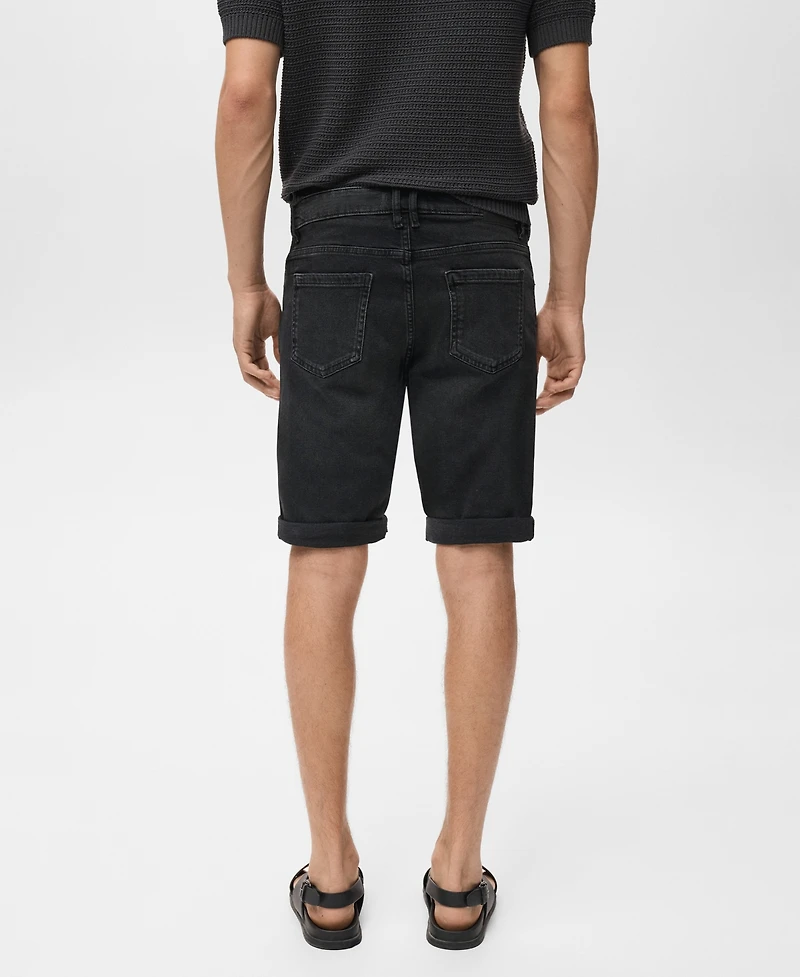 Mango Men's Slim-Fit Denim Bermuda Shorts