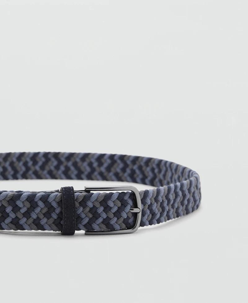 Mango Men's Braided Elastic Colored Belt